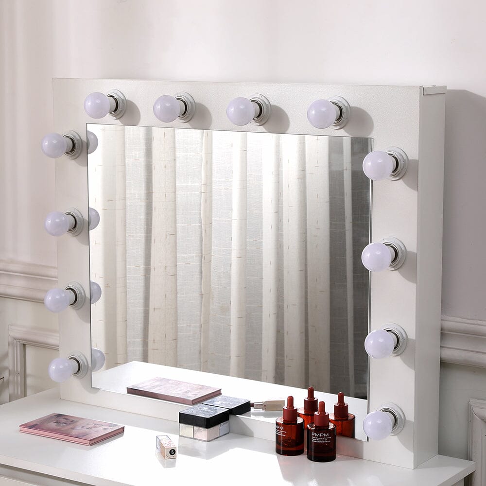 43cm D Hollywood Dressing Table with Large Lighted Mirror Dressing Tables Living and Home 