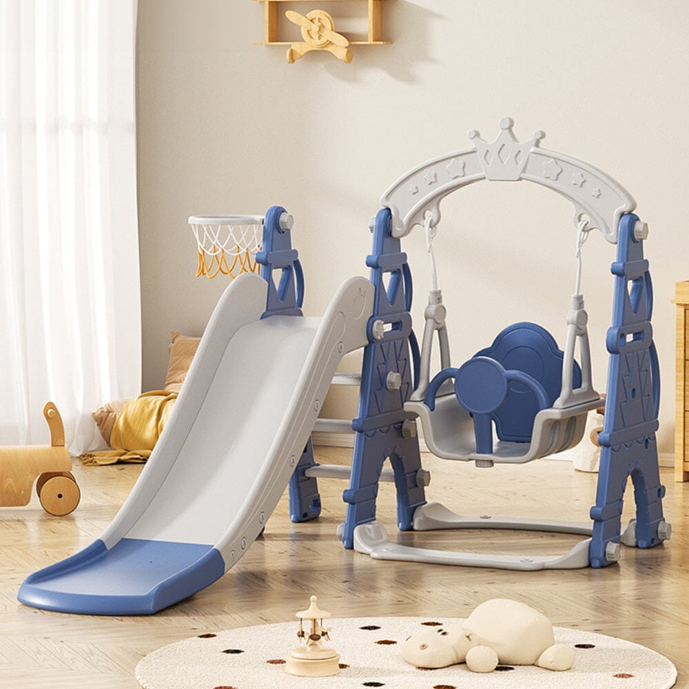 Toddler Kids 3-in-1 Plastic Climber and Swing Set Living and Home 