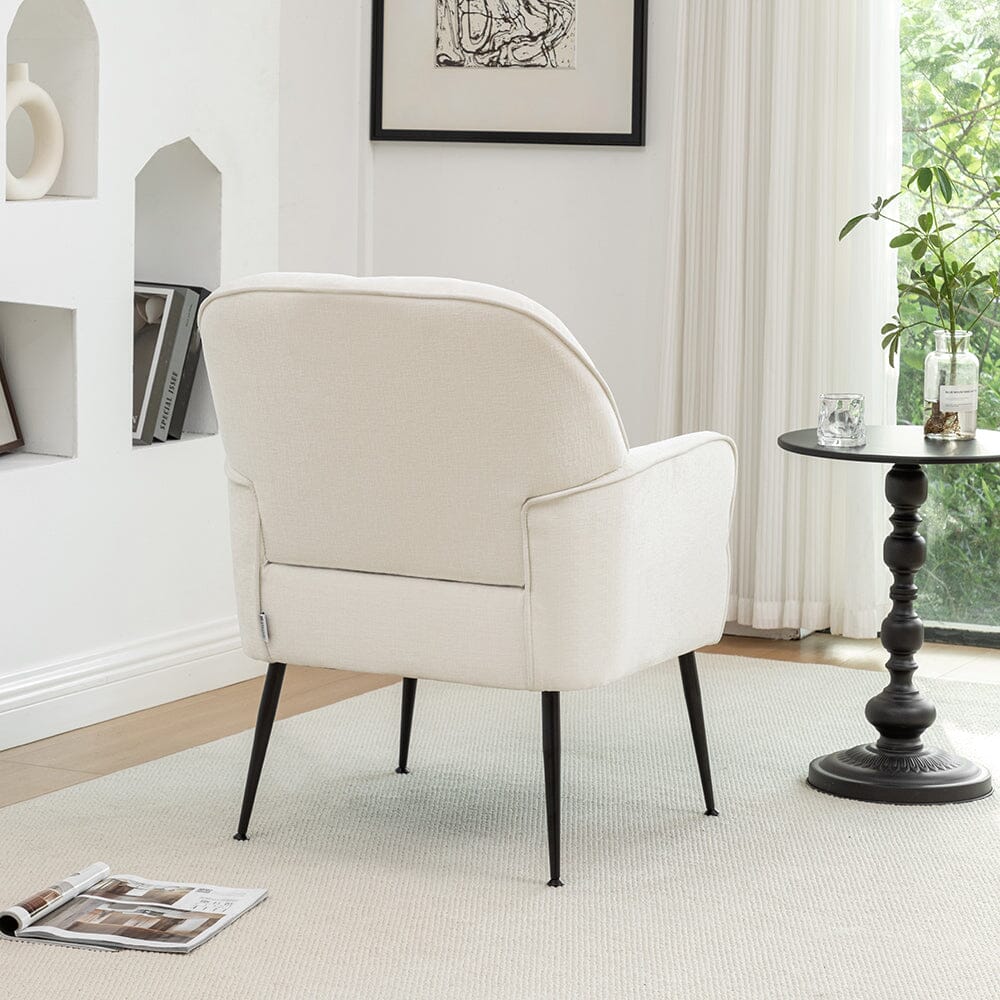 Chenille Accent Chair with Metal Legs & Quick Pin Assembly Living and Home 