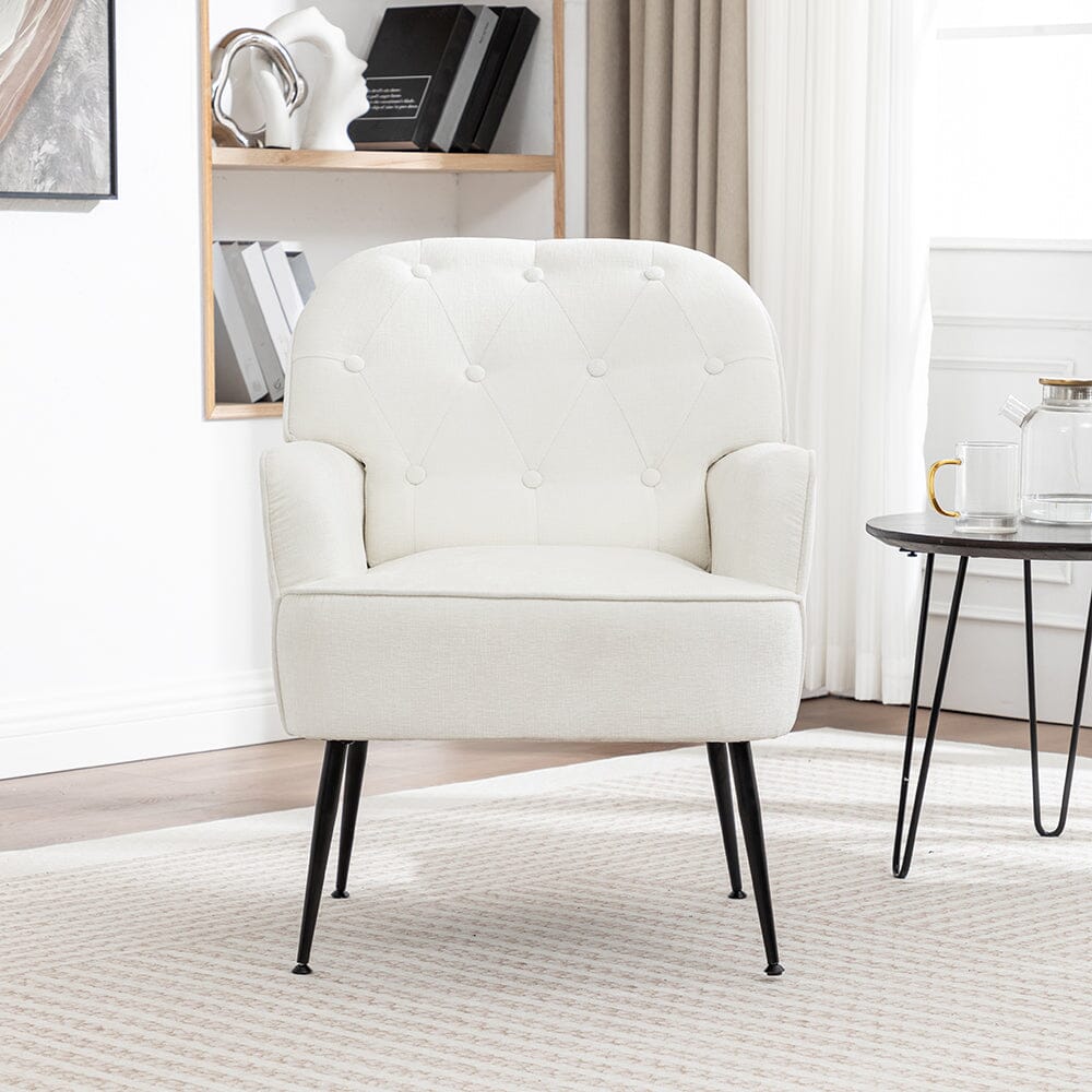 Chenille Accent Chair with Metal Legs & Quick Pin Assembly Living and Home 