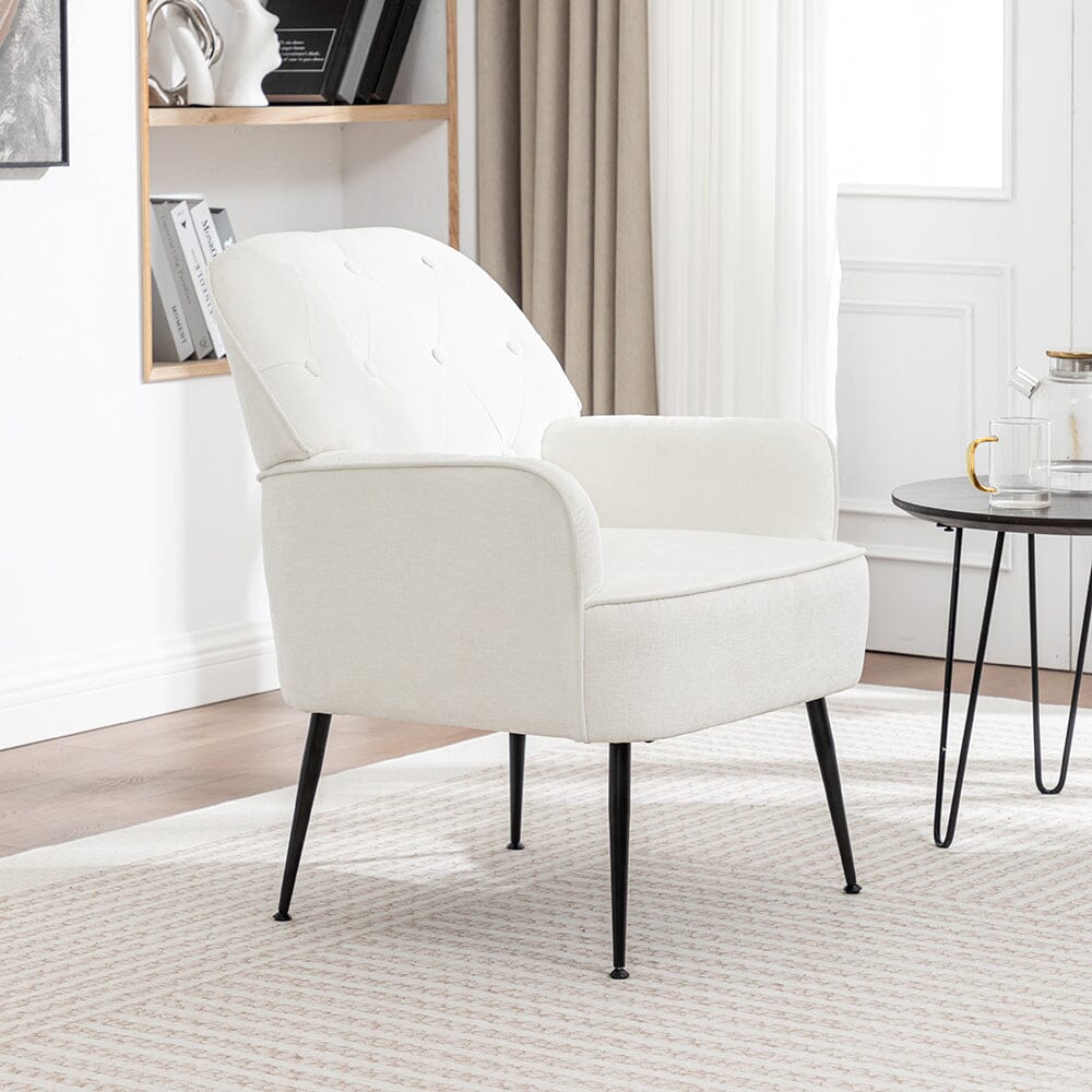 Chenille Accent Chair with Metal Legs & Quick Pin Assembly Living and Home 