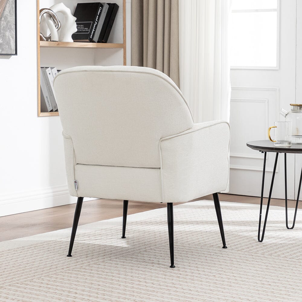Chenille Accent Chair with Metal Legs & Quick Pin Assembly Living and Home 