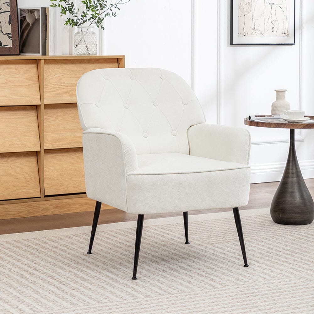 Chenille Accent Chair with Metal Legs & Quick Pin Assembly Living and Home 