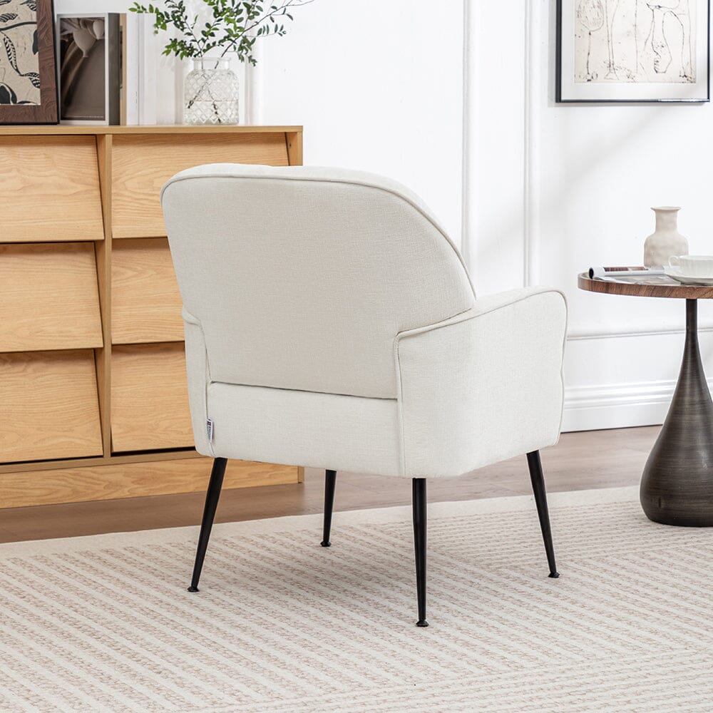 Chenille Accent Chair with Metal Legs & Quick Pin Assembly Living and Home 