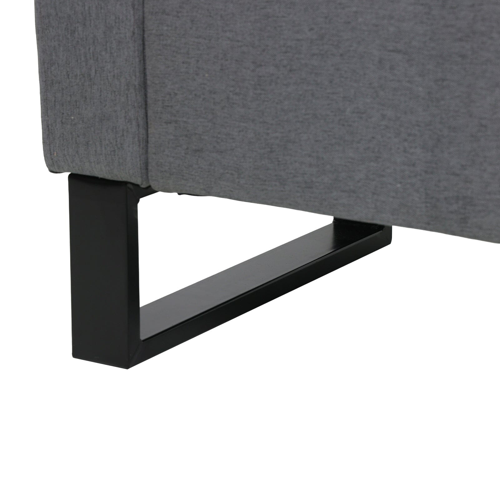 Grey Linen Storage Bench with Lift Up Seat and Iron Base Living and Home 