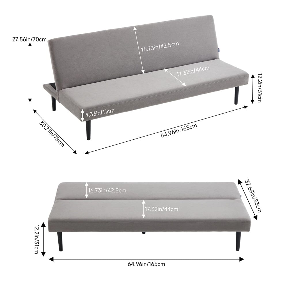 Convertible Sofa Bed with Dot Velvet Upholstery and Plastic Legs Living and Home 