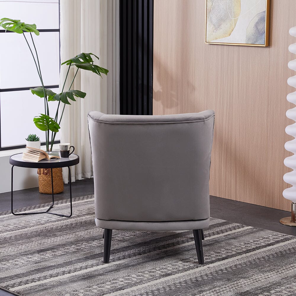Chenille & Velvet Accent Chair with Ottoman Set Living and Home 