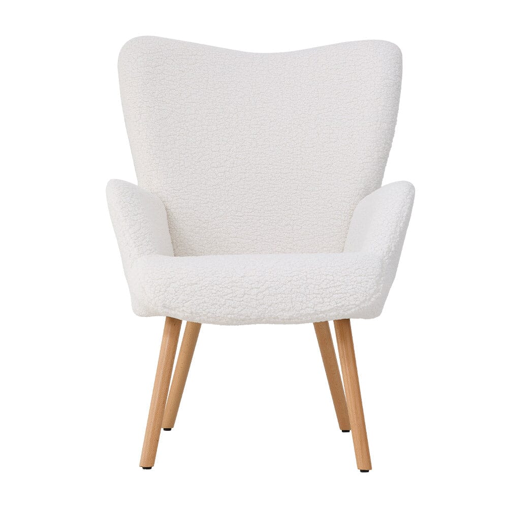 White Lamb Wool Accent Chair Series Living and Home 
