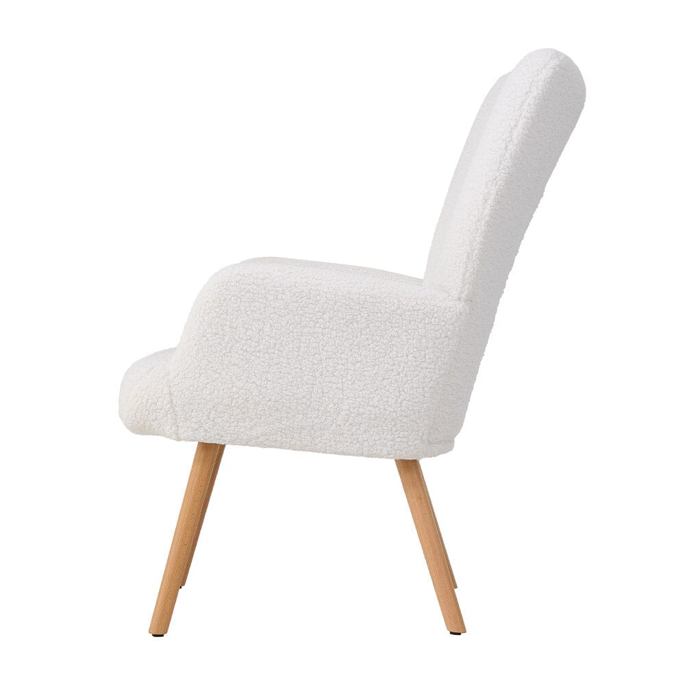 White Lamb Wool Accent Chair Series Living and Home 