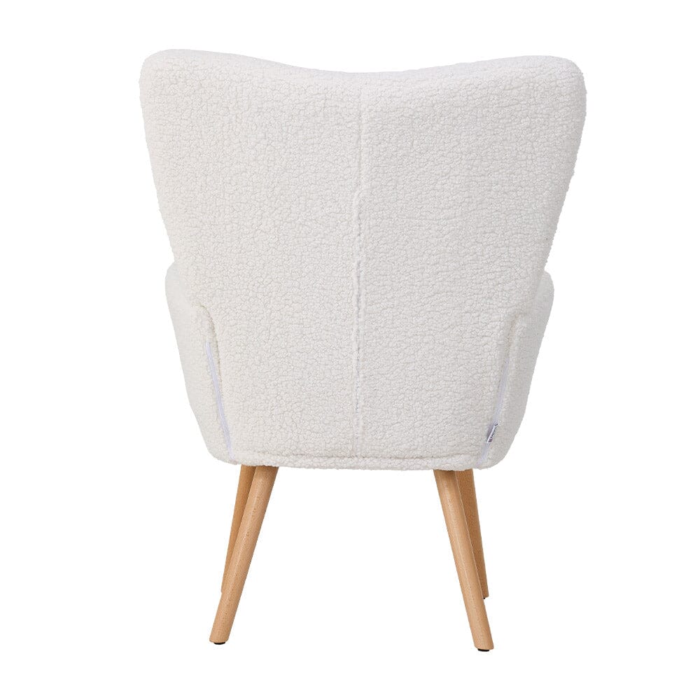 White Lamb Wool Accent Chair Series Living and Home 