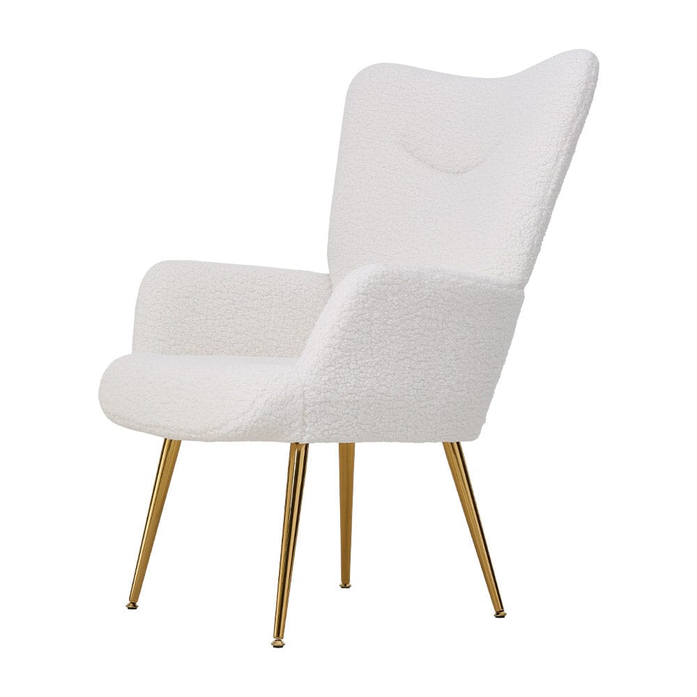 White Lamb Wool Accent Chair Series Living and Home 
