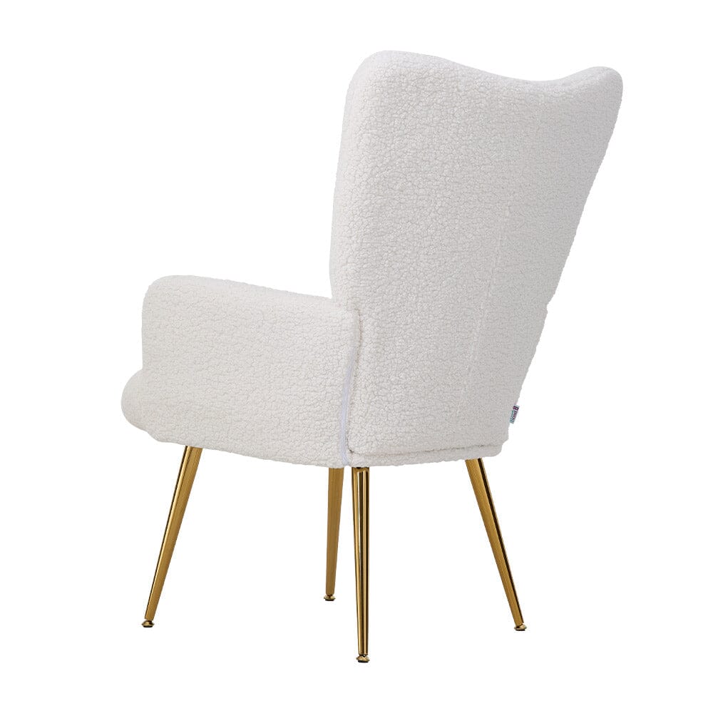 White Lamb Wool Accent Chair Series Living and Home 