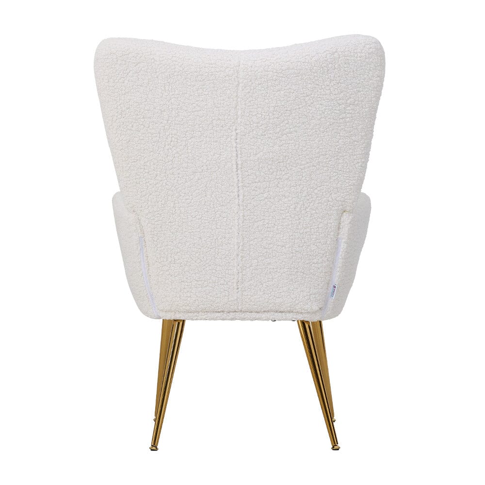 White Lamb Wool Accent Chair Series Living and Home 