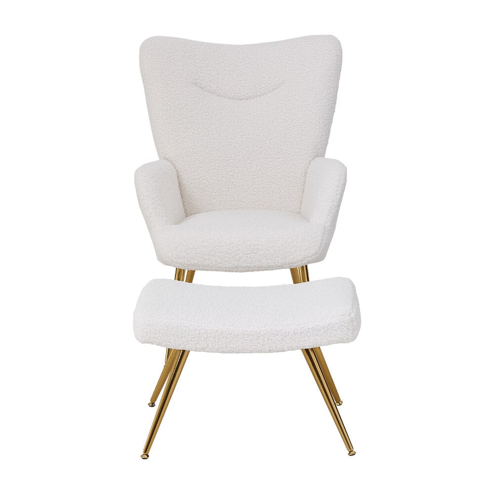 White Lamb Wool Accent Chair Series Living and Home 