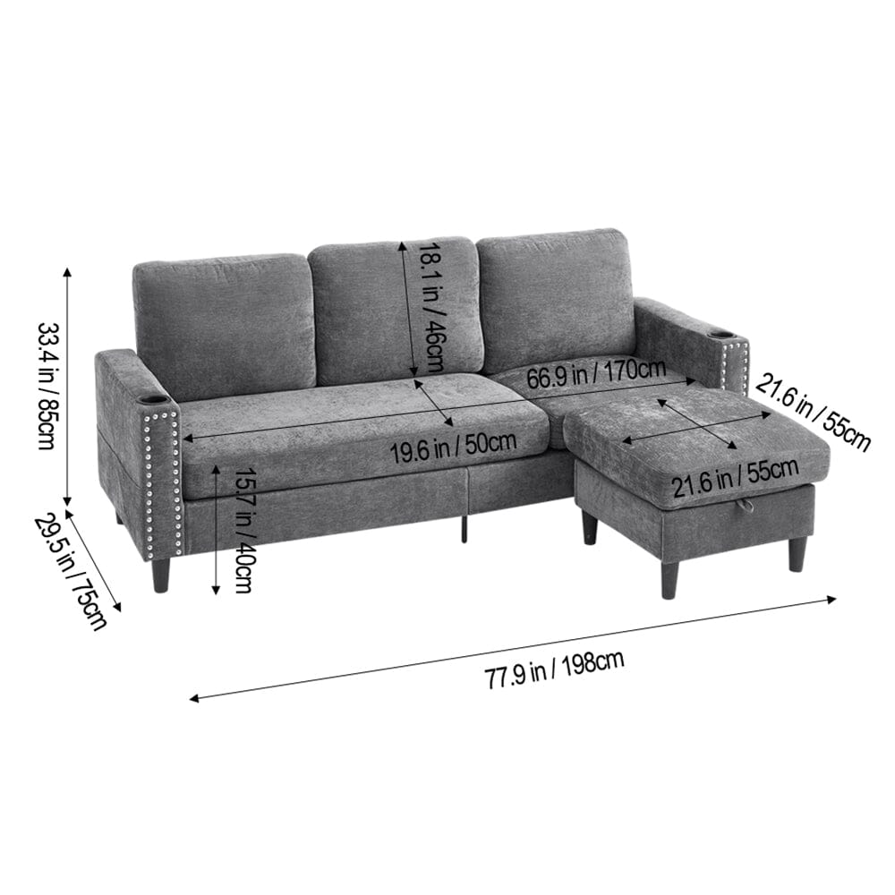 Plush Upholstered 3-Seater Sofa With Reinforced Frame Living and Home 