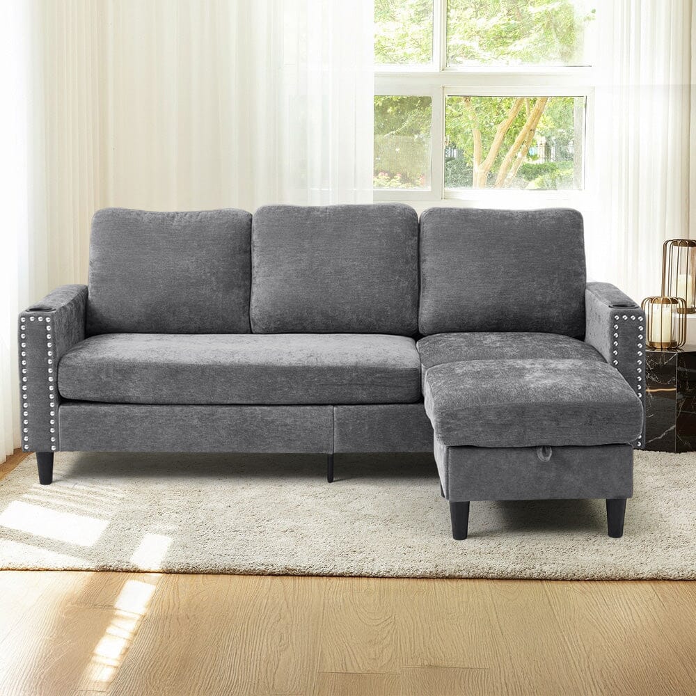 Plush Upholstered 3-Seater Sofa With Reinforced Frame Living and Home 