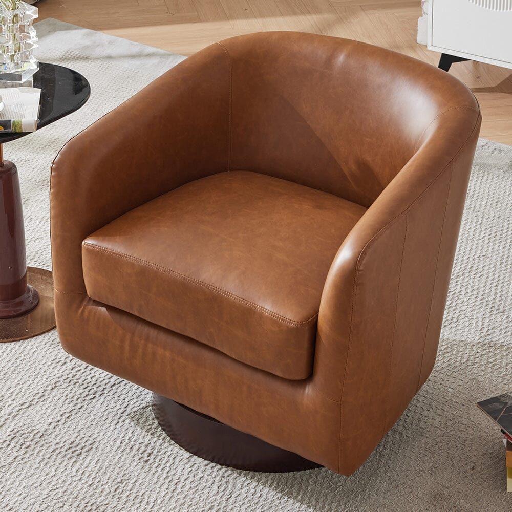 Upholstered Swivel Accent Chair Collection Living and Home Brown 