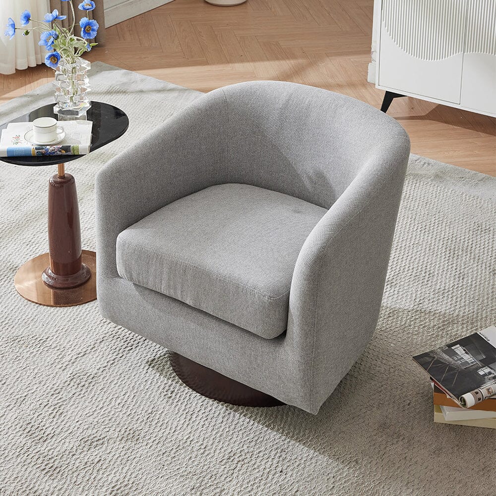 Upholstered Swivel Accent Chair Collection Living and Home Light Grey 