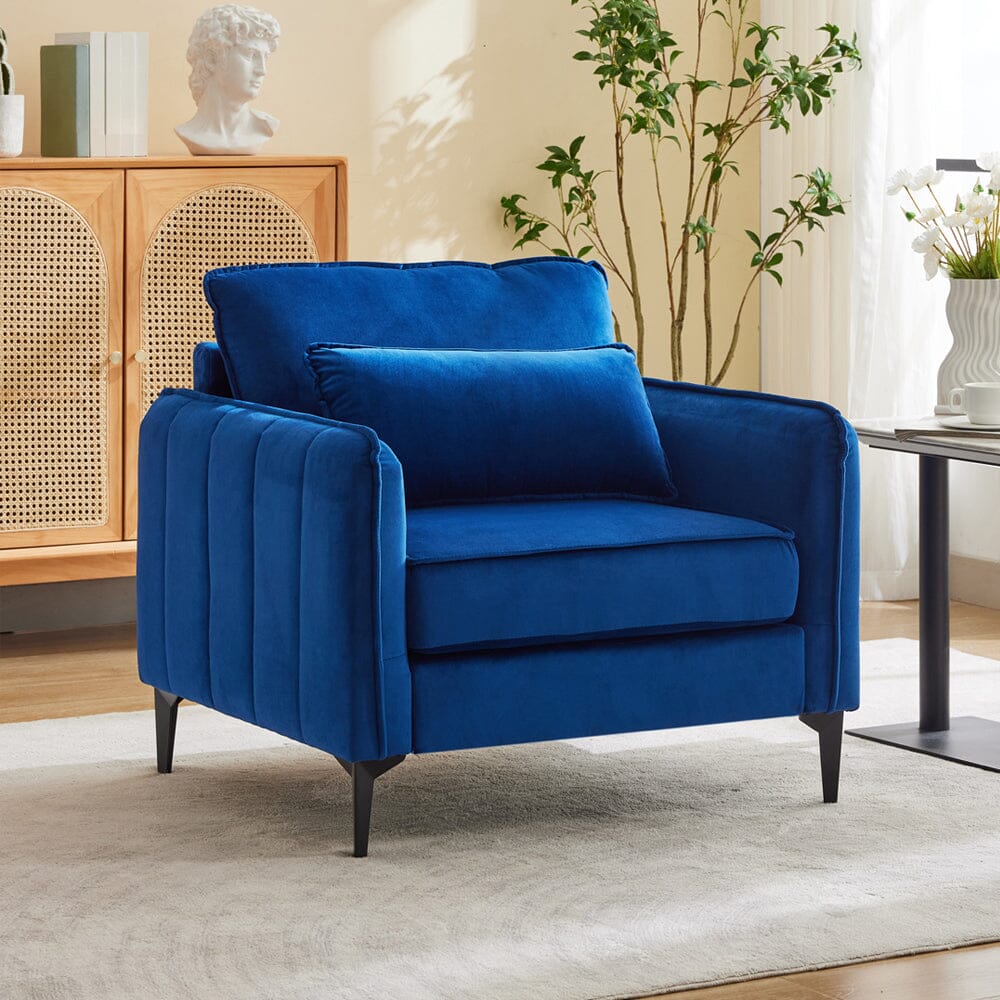 Upholstered Accent Chair (Model 02) With Detachable Pillow & Lumbar Support Living and Home 