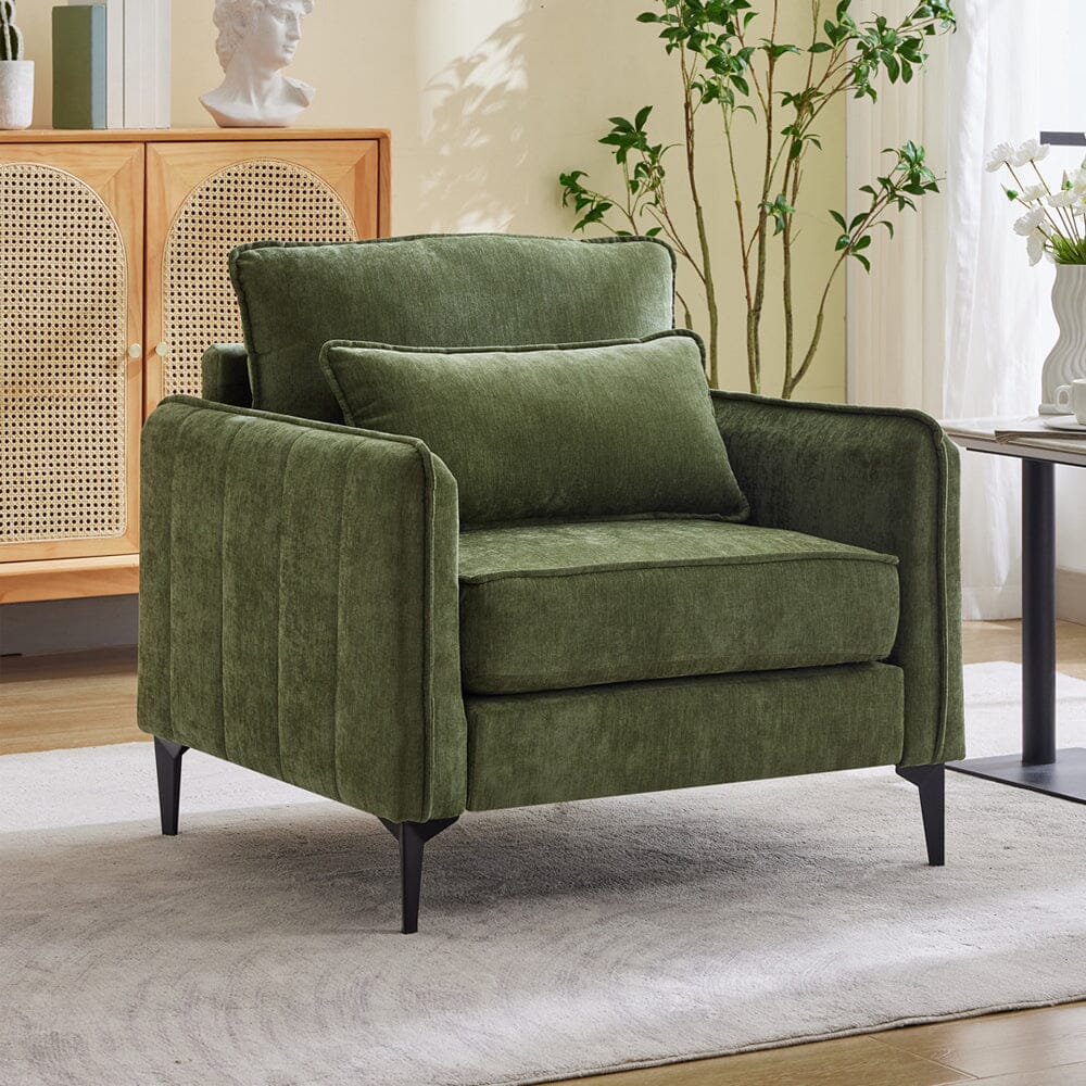 Upholstered Accent Chair (Model 02) With Detachable Pillow & Lumbar Support Living and Home 