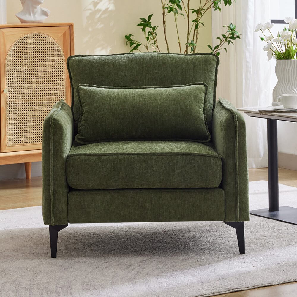 Upholstered Accent Chair (Model 02) With Detachable Pillow & Lumbar Support Living and Home 