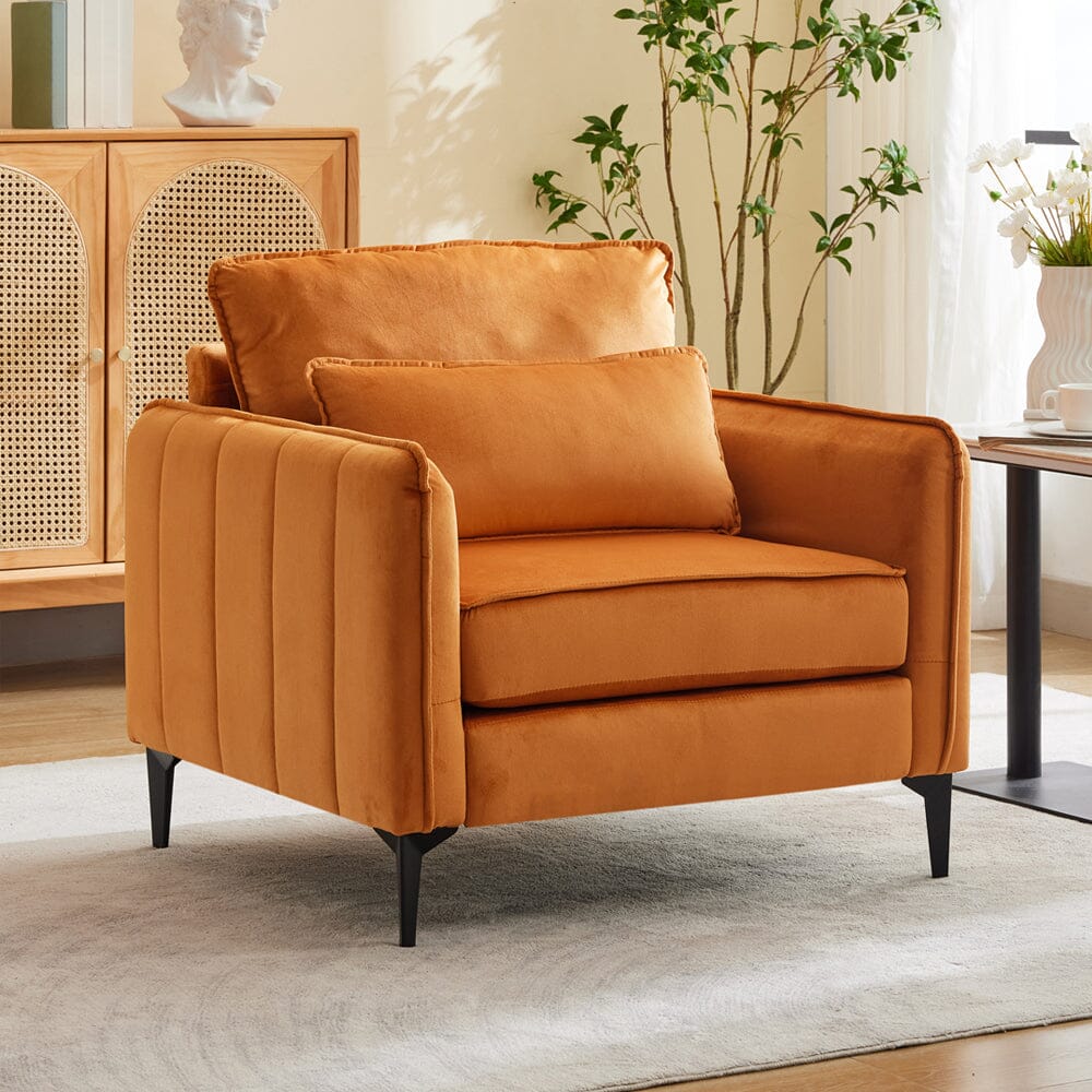 Upholstered Accent Chair (Model 02) With Detachable Pillow & Lumbar Support Living and Home 