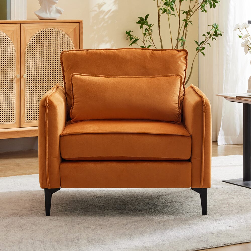 Upholstered Accent Chair (Model 02) With Detachable Pillow & Lumbar Support Living and Home 