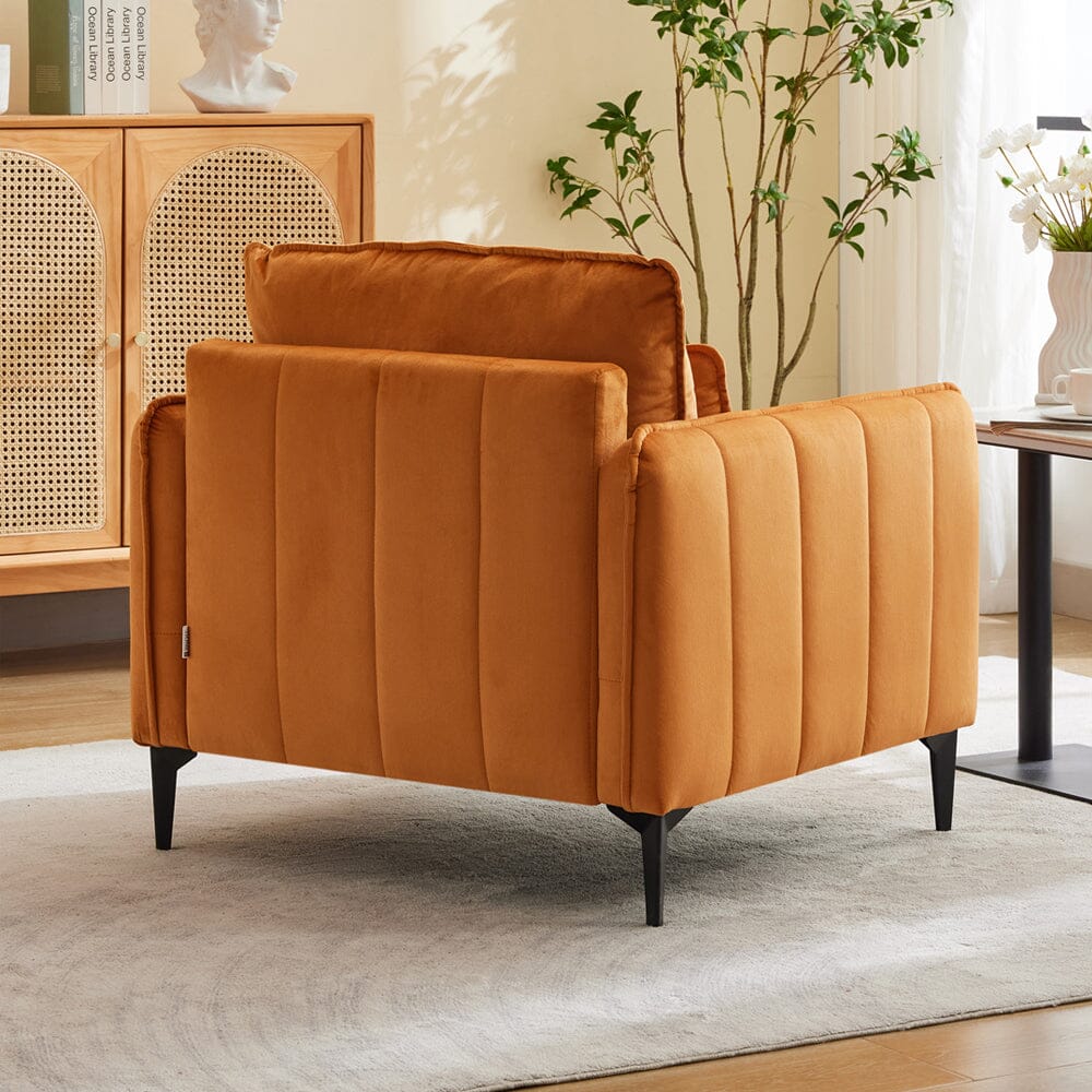 Upholstered Accent Chair (Model 02) With Detachable Pillow & Lumbar Support Living and Home 
