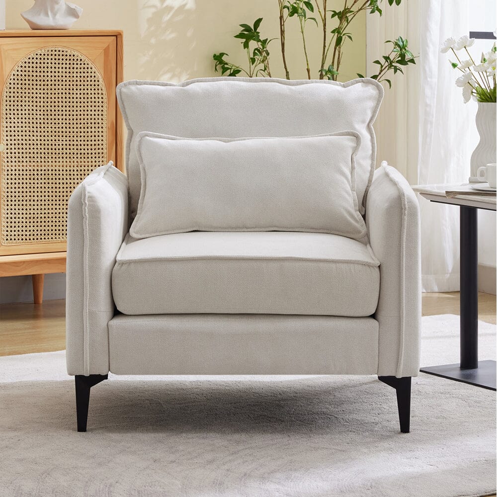 Upholstered Accent Chair (Model 02) With Detachable Pillow & Lumbar Support Living and Home 