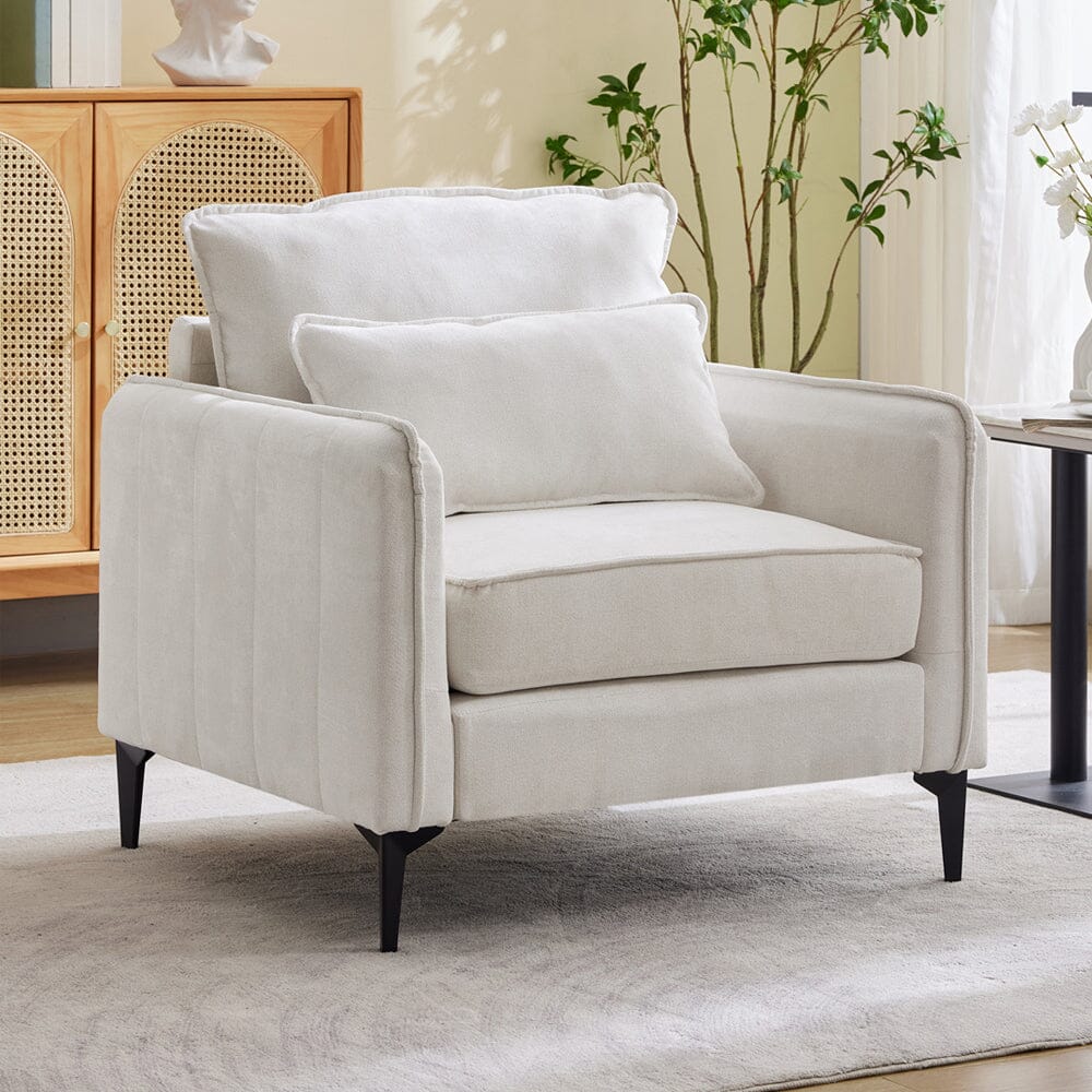 Upholstered Accent Chair (Model 02) With Detachable Pillow & Lumbar Support Living and Home 