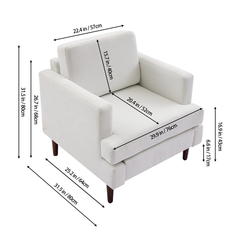 Upholstered Accent Chair (Model 04) With Detachable Pillows & Reinforced Frame Living and Home 