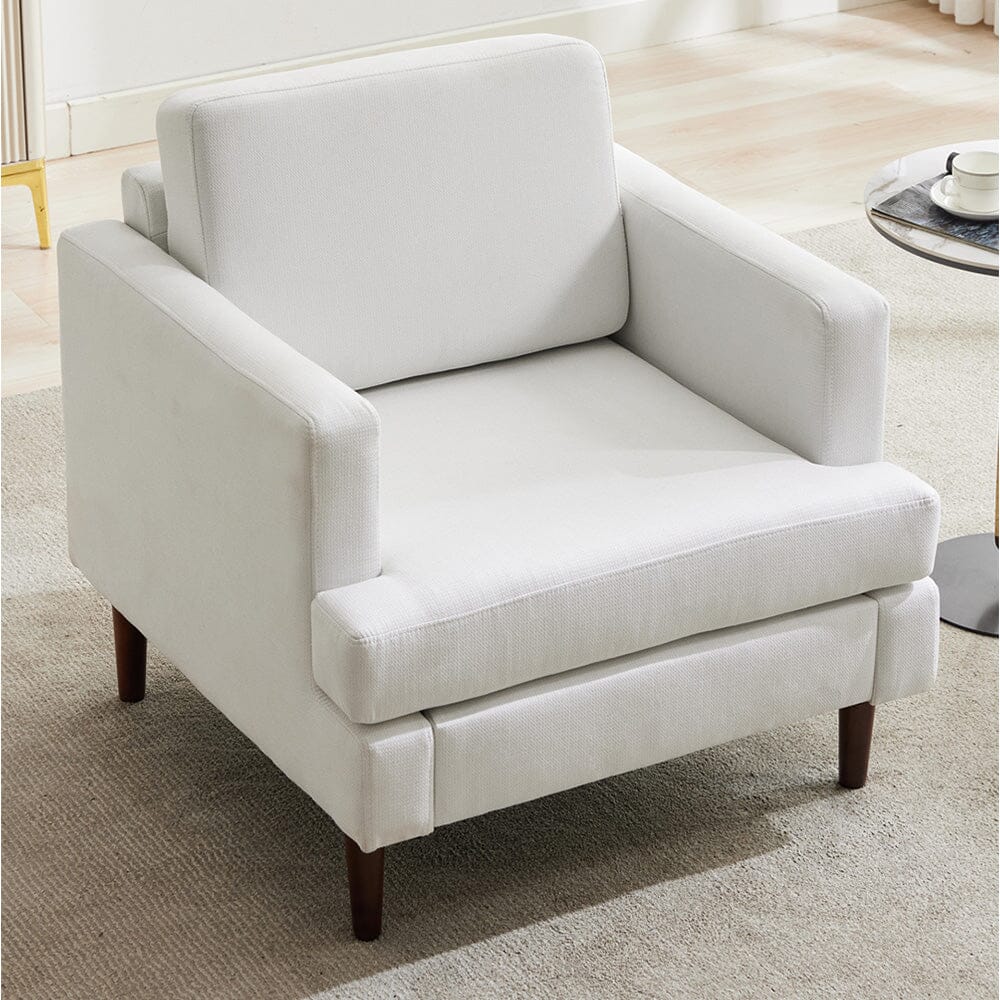 Upholstered Accent Chair (Model 04) With Detachable Pillows & Reinforced Frame Living and Home Beige Linen 