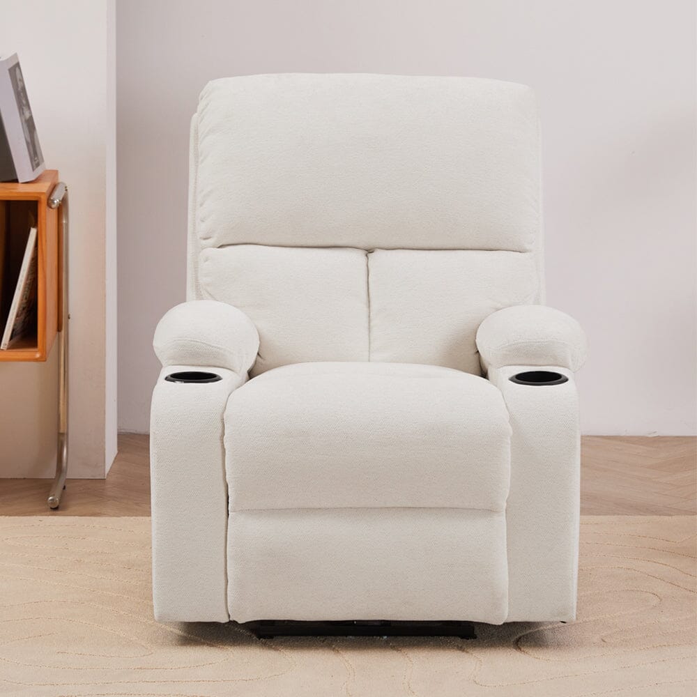 Electric Recliner Sofa with 8-Point Massage Heating Function and Cup Holders Living and Home 