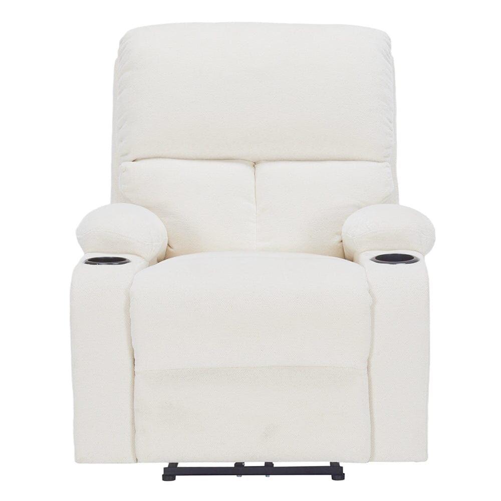 Electric Recliner Sofa with 8-Point Massage Heating Function and Cup Holders Living and Home 