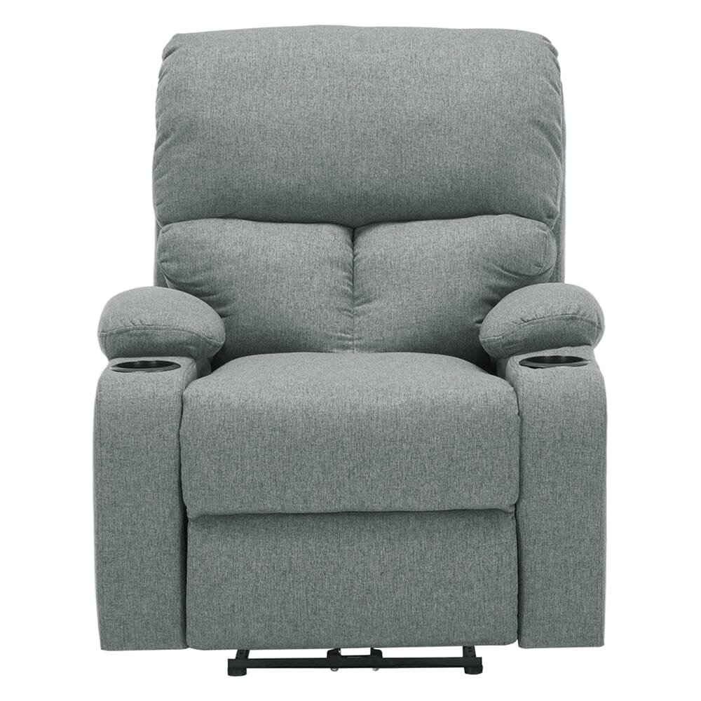Electric Recliner Sofa with 8-Point Massage Heating Function and Cup Holders Living and Home 