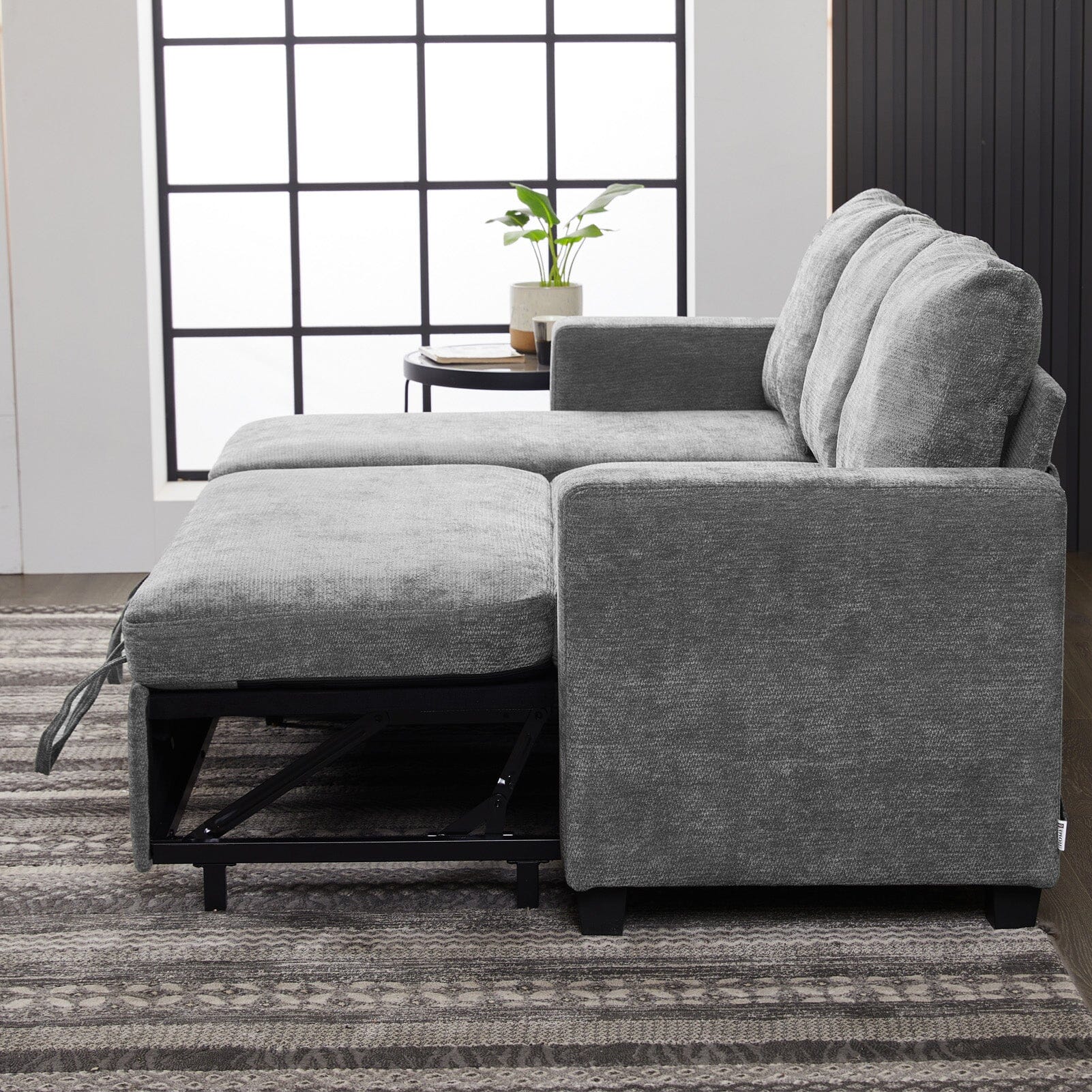 Pull-Out Sofa Bed with Storage Chaise and Soft Upholstery Living and Home 