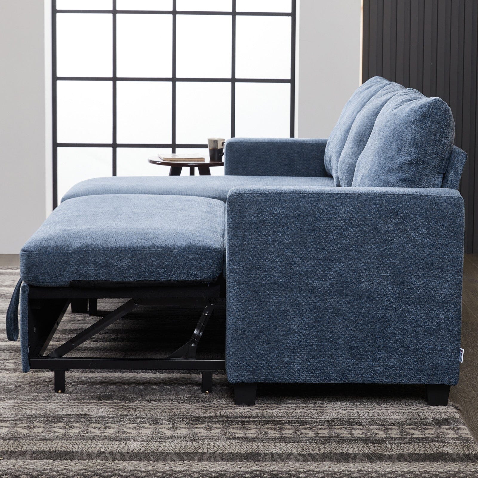 Pull-Out Sofa Bed with Storage Chaise and Soft Upholstery Living and Home 