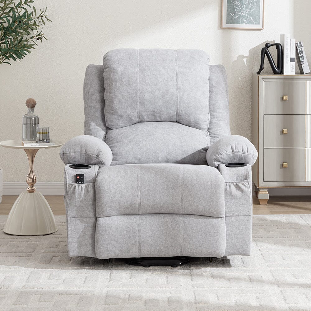 Electric Recliner Chair with Massage Heating Function and Cup Holders Living and Home 