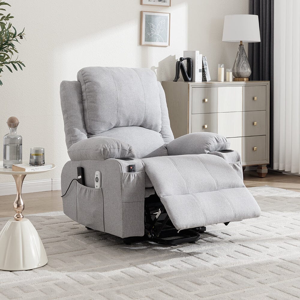 Electric Recliner Chair with Massage Heating Function and Cup Holders Living and Home 