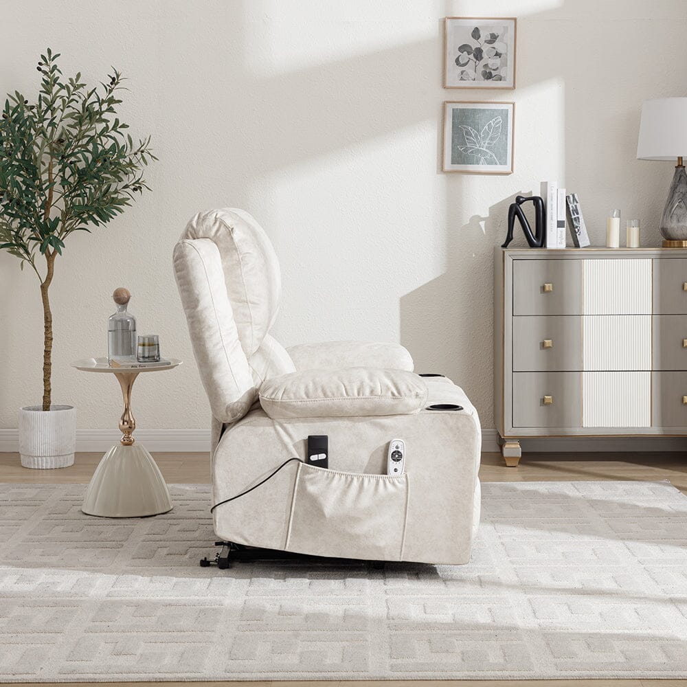 Electric Recliner Chair with Massage Heating Function and Cup Holders Living and Home 