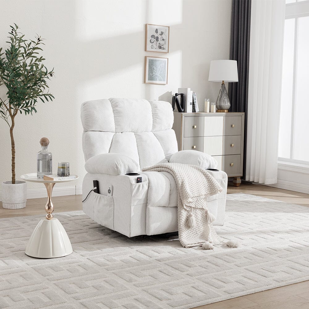 Electric Recliner Chair (Model 02) with Massage Heating Function and Cup Holders Living and Home 