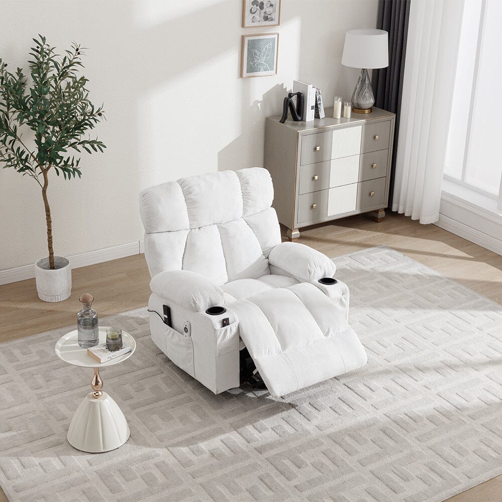 Electric Recliner Chair (Model 02) with Massage Heating Function and Cup Holders Living and Home 