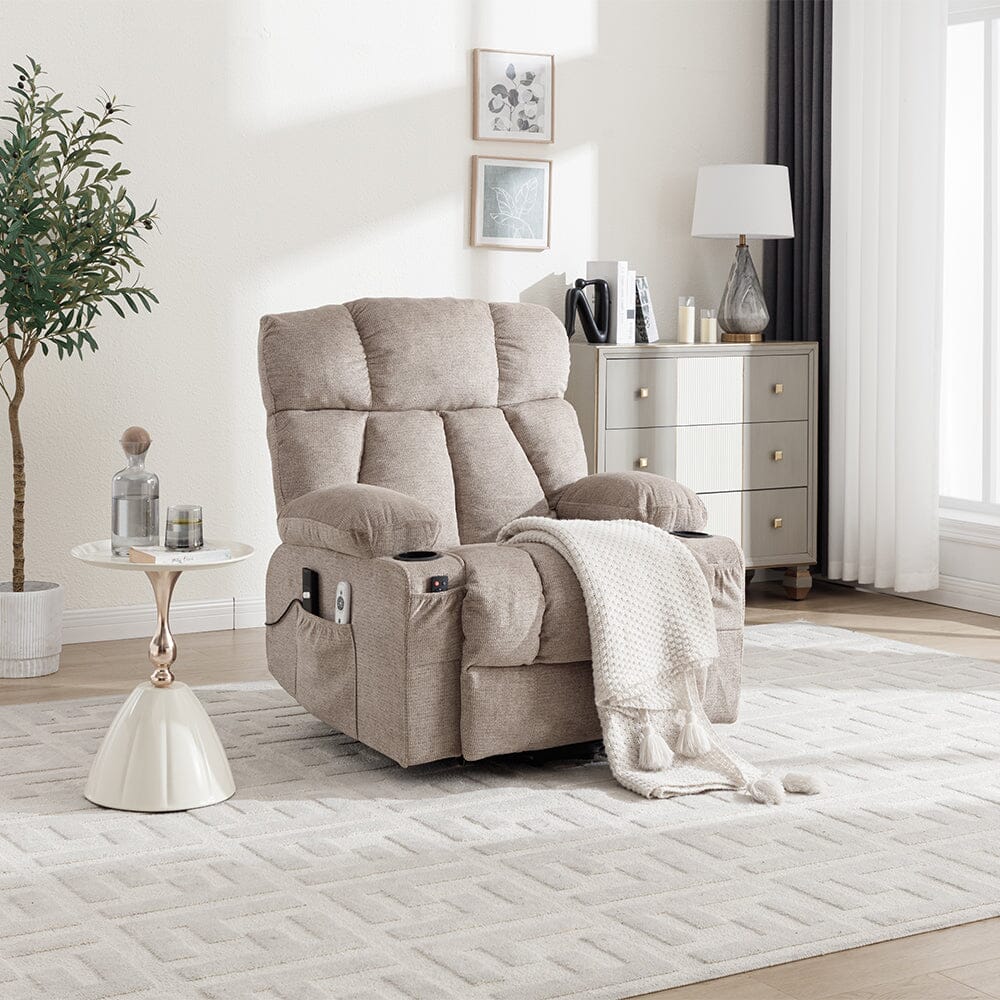 Electric Recliner Chair (Model 02) with Massage Heating Function and Cup Holders Living and Home 