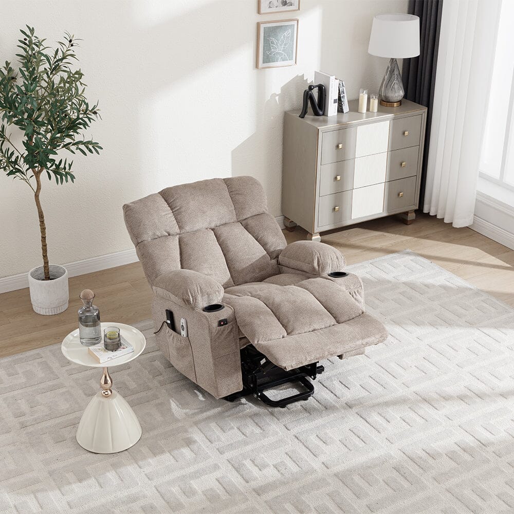 Electric Recliner Chair (Model 02) with Massage Heating Function and Cup Holders Living and Home 