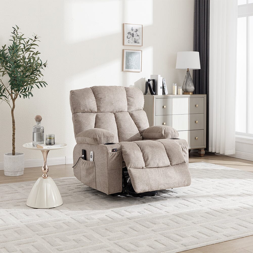 Electric Recliner Chair (Model 02) with Massage Heating Function and Cup Holders Living and Home 