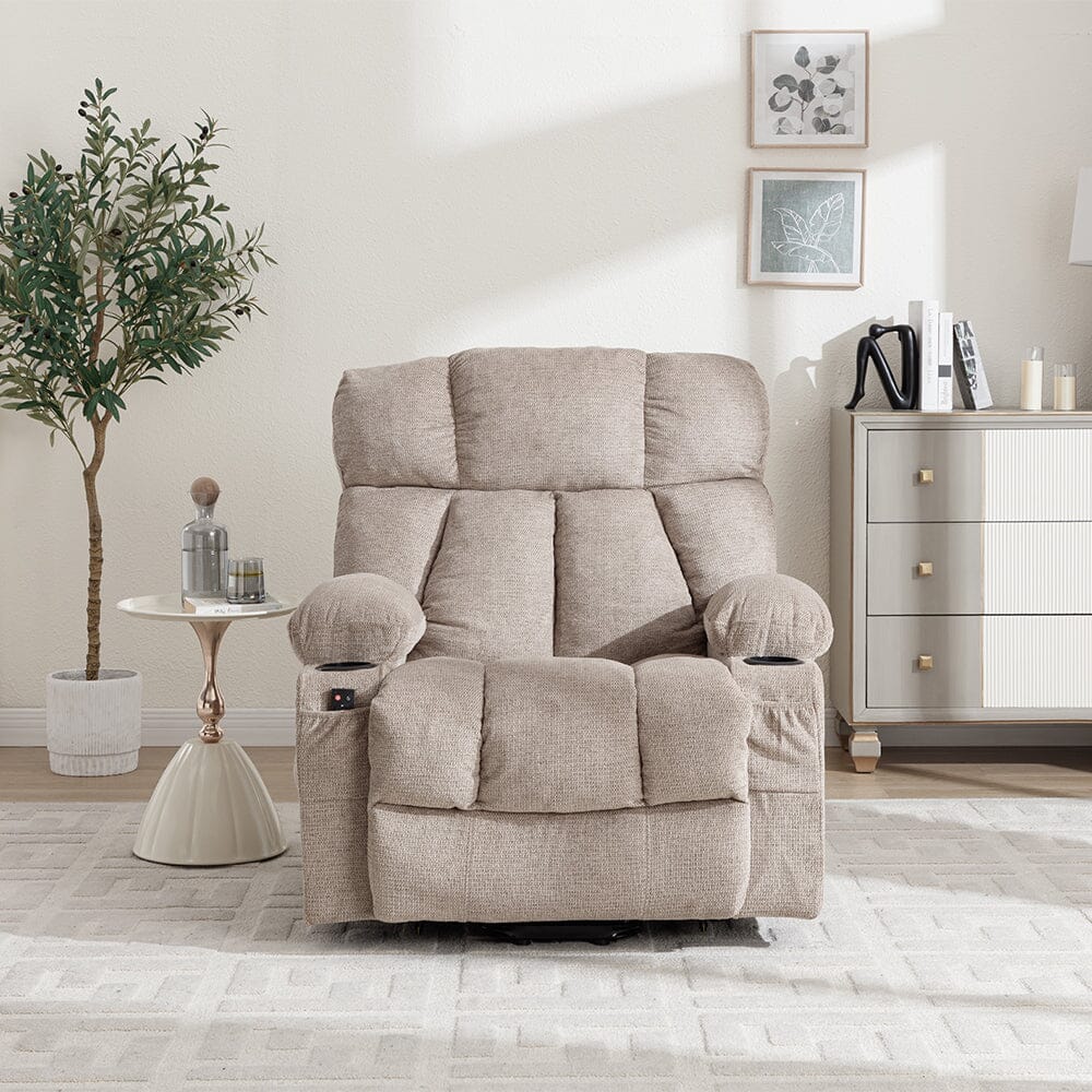 Electric Recliner Chair (Model 02) with Massage Heating Function and Cup Holders Living and Home 