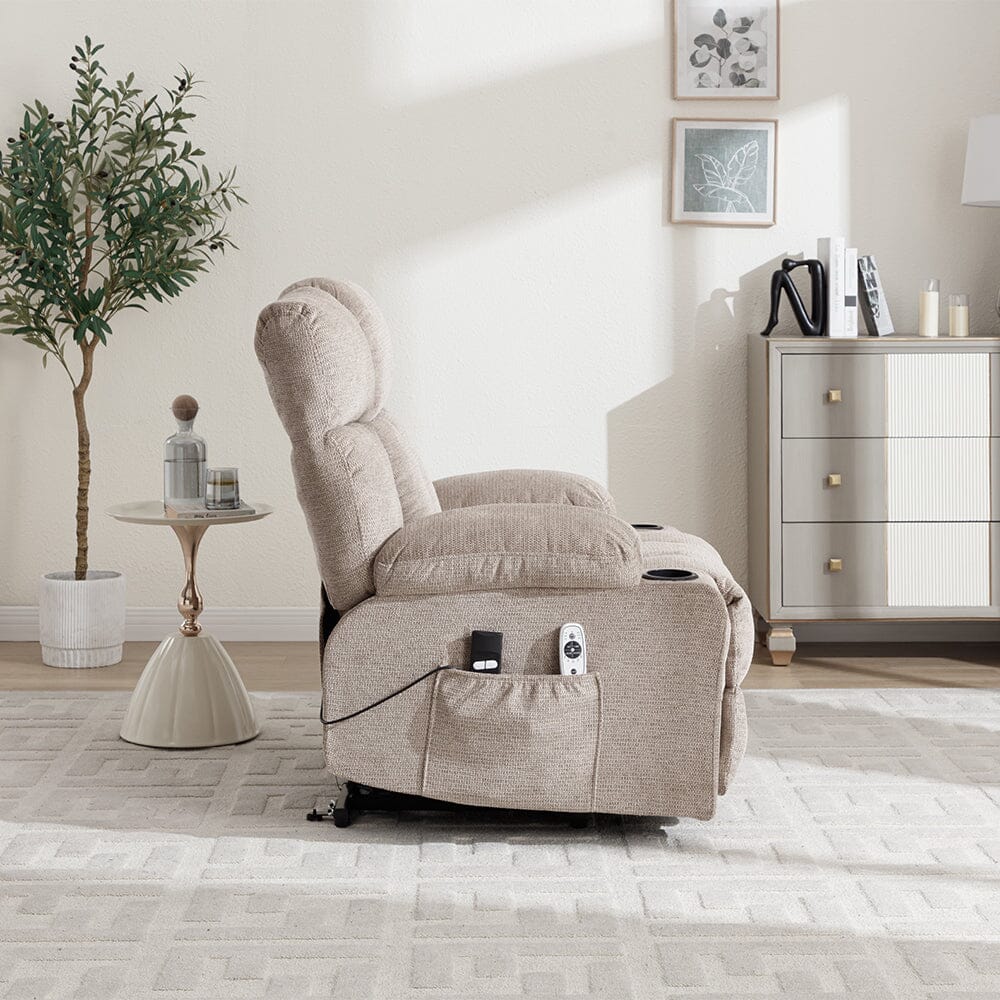 Electric Recliner Chair (Model 02) with Massage Heating Function and Cup Holders Living and Home 