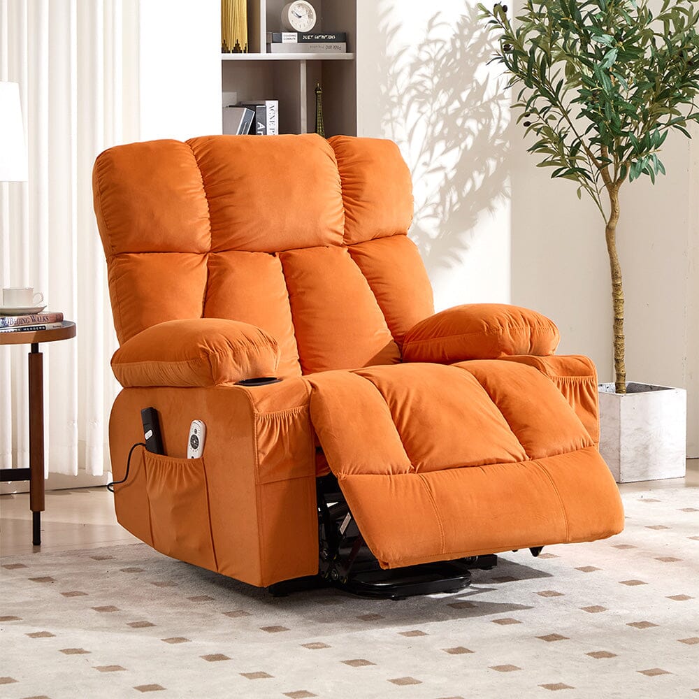 Electric Recliner Chair (Model 02) with Massage Heating Function and Cup Holders Living and Home 