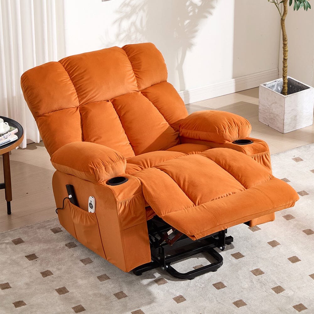 Electric Recliner Chair (Model 02) with Massage Heating Function and Cup Holders Living and Home 