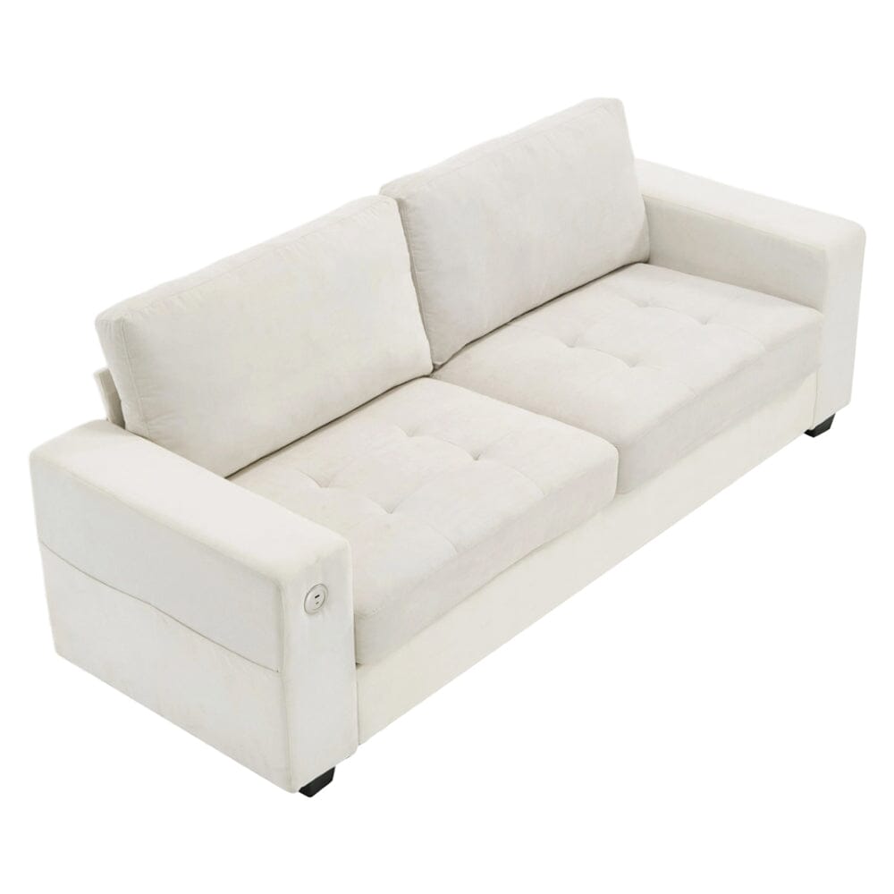 Three-Seater Two-Seat Sofa with USB Ports and Chenille Upholstery Living and Home 